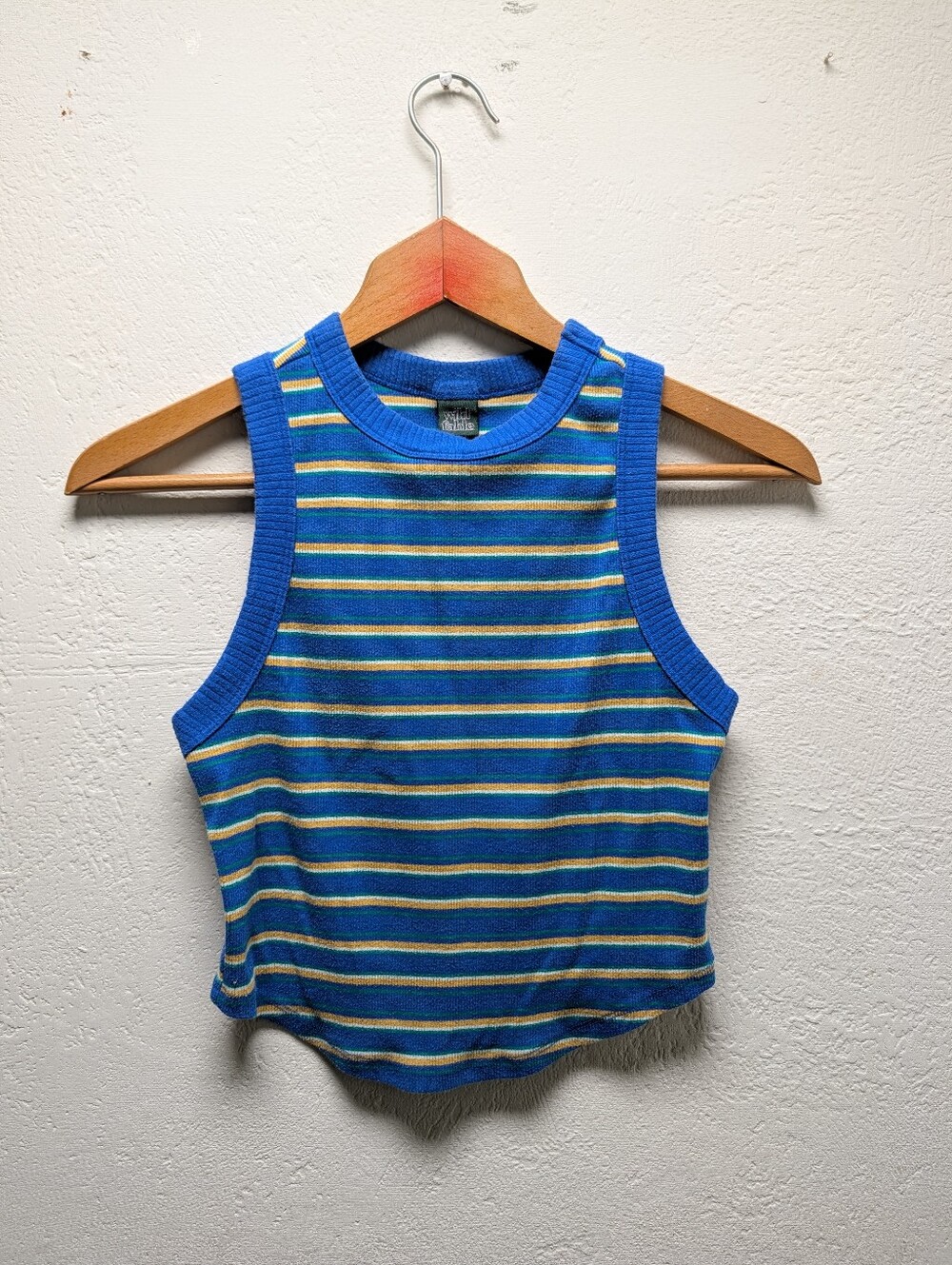 Wild Fable Womens Striped Rib Knit Cropped Tank Crew Neck Sleeveless Sz M